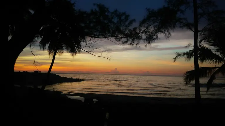 Tanjung Batu coastline in Bintulu, Sarawak, at sunset
